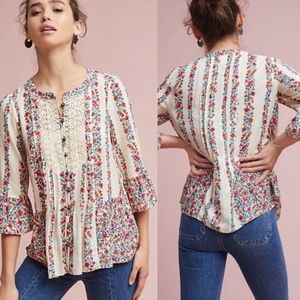 Anthropology Maeve Hiver Floral Blouse